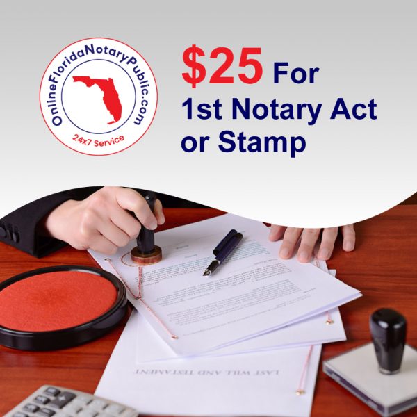 Online Florida Notary Public - $25 stamp